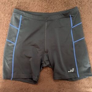 Women’s Large BCG Black & Blue Spandex Athletic Cycling Shorts
